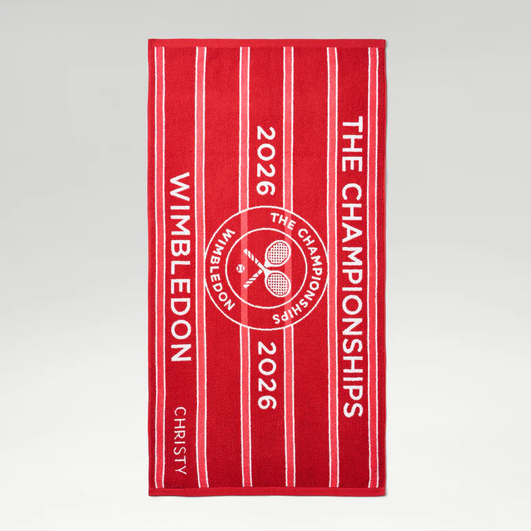 Wimbledon 100% Cotton 525 GSM Jacquard Champions Bath Towel - Strawberry