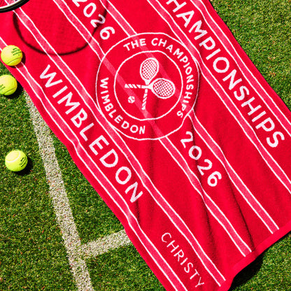 Wimbledon 100% Cotton 525 GSM Jacquard Champions Bath Towel - Strawberry