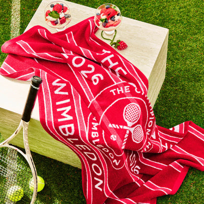 Wimbledon 100% Cotton 525 GSM Jacquard Champions Bath Towel - Strawberry