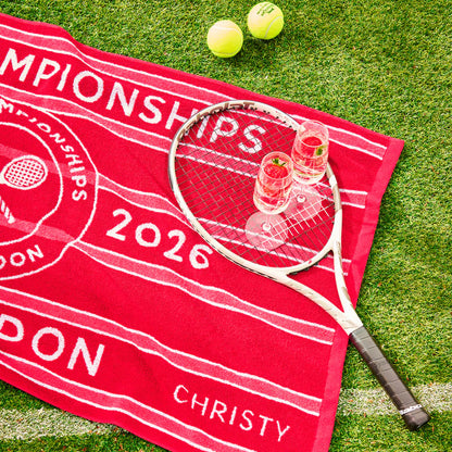 Wimbledon 100% Cotton 525 GSM Jacquard Champions Bath Towel - Strawberry