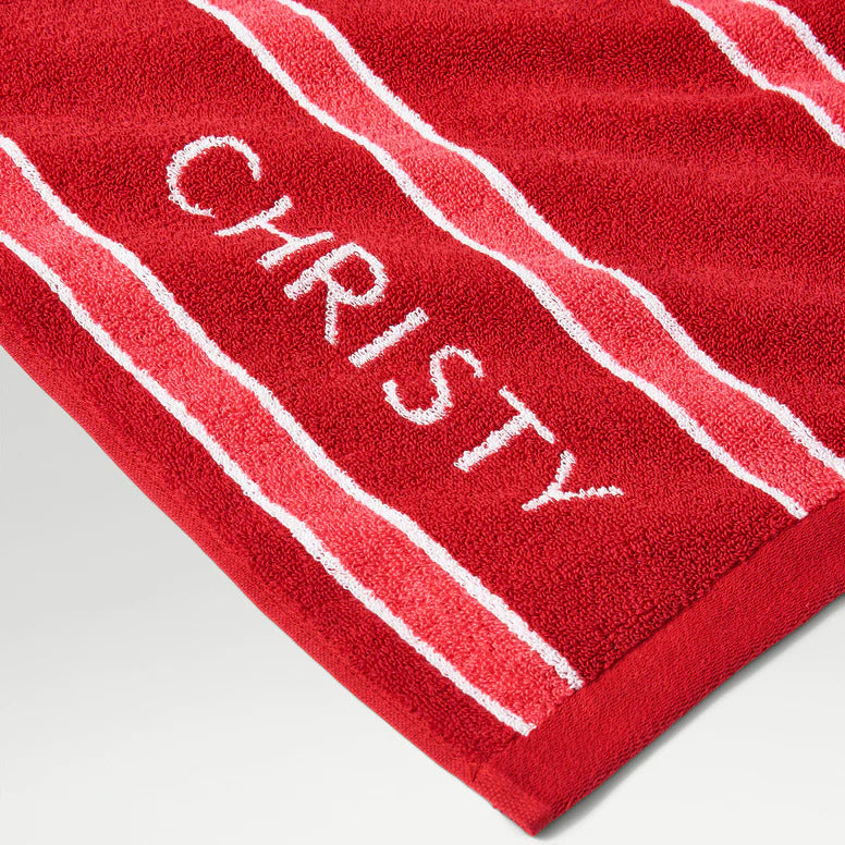Wimbledon 100% Cotton 525 GSM Jacquard Champions Bath Towel - Strawberry