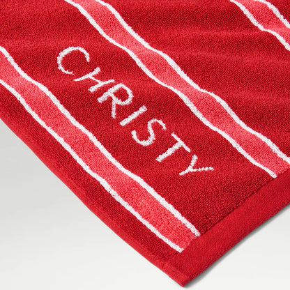 Wimbledon 100% Cotton 525 GSM Jacquard Champions Bath Towel - Strawberry