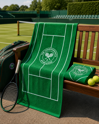Wimbledon 100% Cotton 525 GSM Jacquard Champions Bath Towel - Green