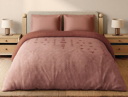 Spaces Godna 100% Cotton 300 TC Ornate Blush Double Quilt - 88 x 106 Inches