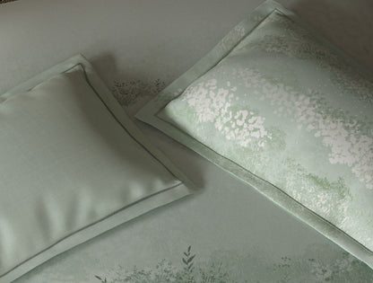 Spaces Sierra Light Aqua Floral 100% Hygro Cotton Large Bedsheet with 4 Pillow Covers - 108 x 108 Inches