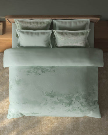 Spaces Sierra Light Aqua Floral 100% Hygro Cotton 210 TC Large Bedsheet with 4 Pillow Covers - 108 x 108 Inches