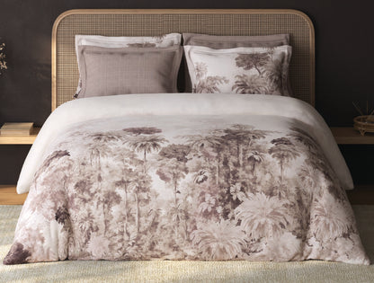 Spaces Sierra Taupe Floral 100% Hygro Cotton Large Bedsheet with 4 Pillow Covers - 108 x 108 Inches
