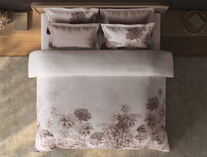 Spaces Sierra Taupe Floral 100% Hygro Cotton Large Bedsheet with 4 Pillow Covers - 108 x 108 Inches
