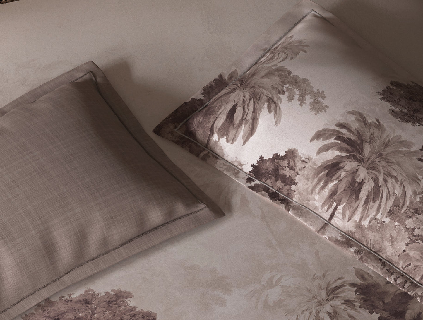 Spaces Sierra Taupe Floral 100% Hygro Cotton Large Bedsheet with 4 Pillow Covers - 108 x 108 Inches