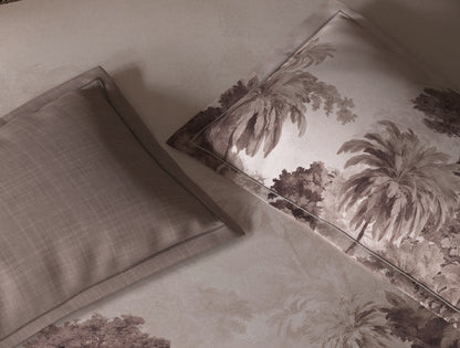 Spaces Sierra Taupe Floral 100% Hygro Cotton Large Bedsheet with 4 Pillow Covers - 108 x 108 Inches