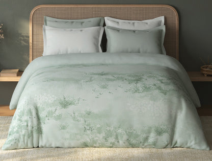 Spaces Sierra Pale Aqua Floral 100% Hygro Cotton 210 TC Double Quilt, 88 x 106 Inches