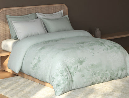 Spaces Sierra Pale Aqua Floral 100% Hygro Cotton 210 TC Double Quilt, 88 x 106 Inches