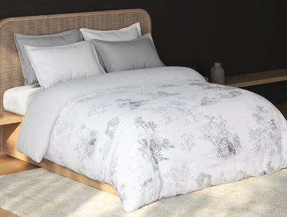 Spaces Sierra Lucent White Floral 100% Hygro Cotton 210 TC Double Quilt, 88 x 106 Inches