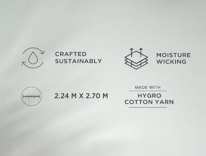 Spaces Sierra Lucent White Floral 100% Hygro Cotton 210 TC Double Quilt, 88 x 106 Inches