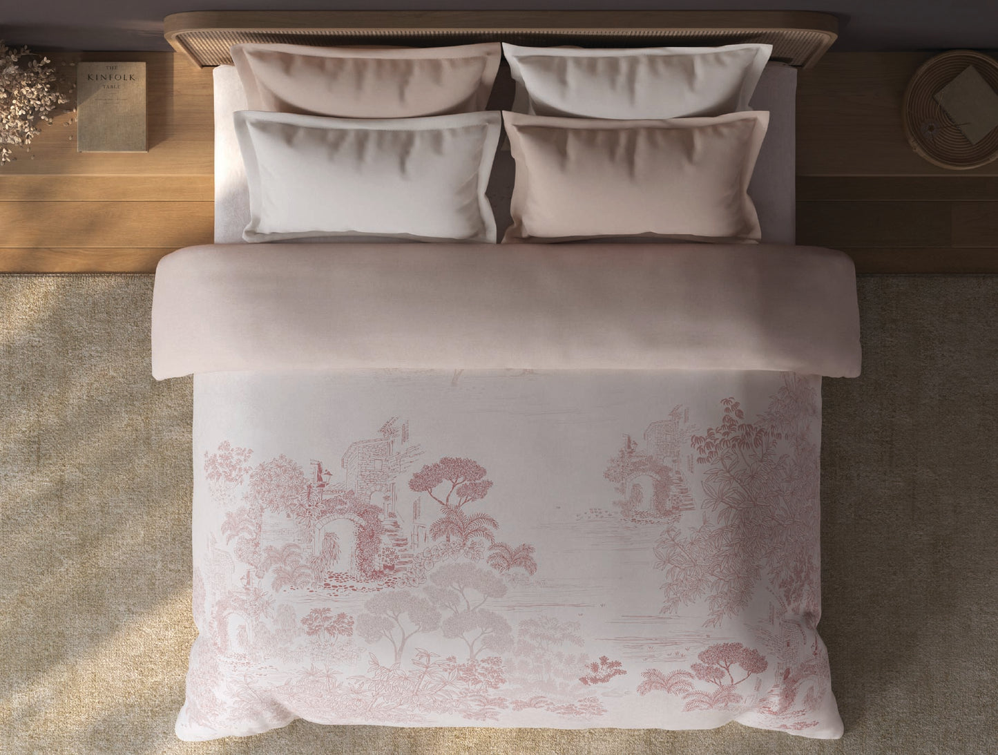 Spaces Sierra Light Blush Floral 100% Hygro Cotton 210 TC Double Quilt - 88 x 106 Inches