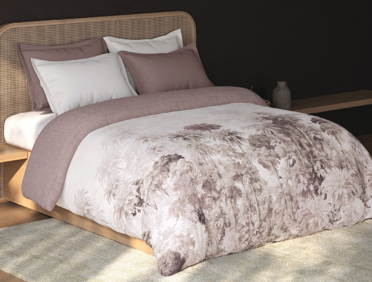 Spaces Sierra Taupe Floral 100% Hygro Cotton 210 TC Double Quilt - 88 x 106 Inches