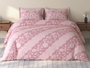 Spaces Rio Blush Floral 100% Cotton Double Bedsheet with 2 Pillow Covers - 90 x 108 Inches