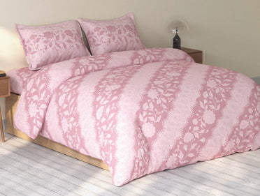 Spaces Rio Blush Floral 100% Cotton Double Bedsheet with 2 Pillow Covers - 90 x 108 Inches