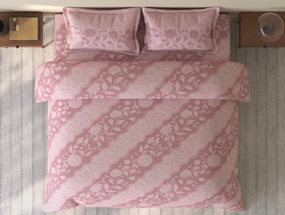 Spaces Rio Blush Floral 100% Cotton Double Bedsheet with 2 Pillow Covers - 90 x 108 Inches