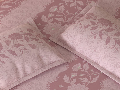 Spaces Rio Blush Floral 100% Cotton Double Bedsheet with 2 Pillow Covers - 90 x 108 Inches