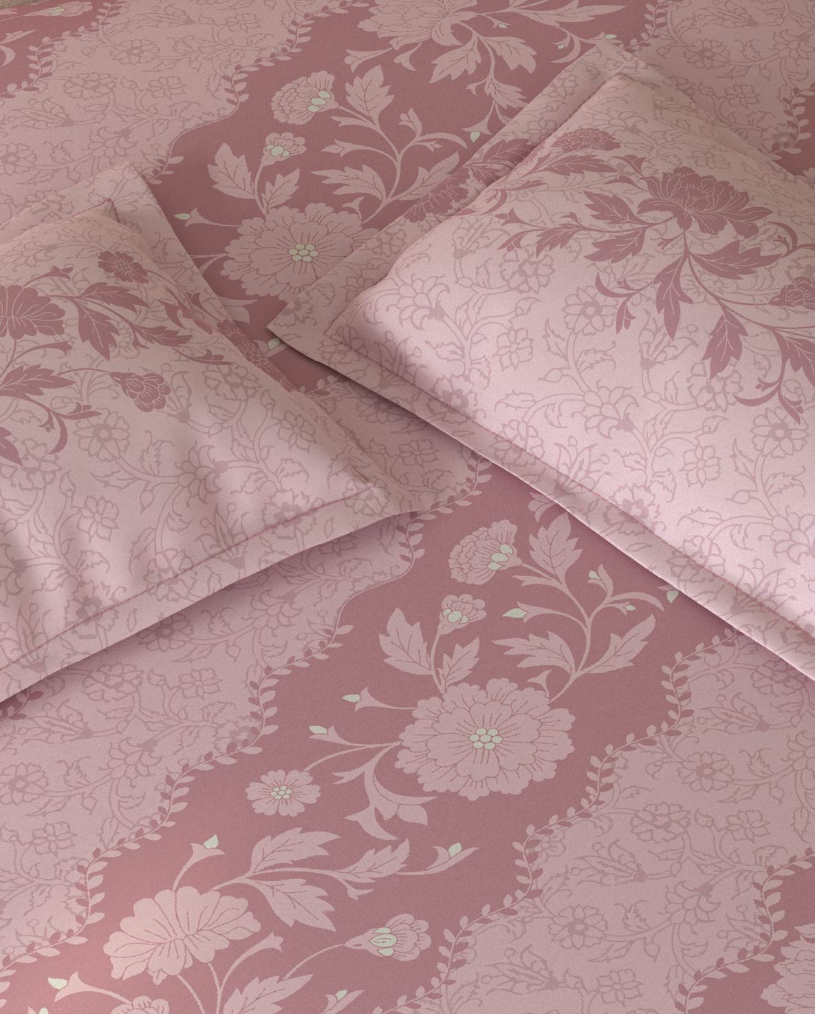 Spaces Rio Blush Floral 100% Cotton Double Bedsheet with 2 Pillow Covers - 90 x 108 Inches