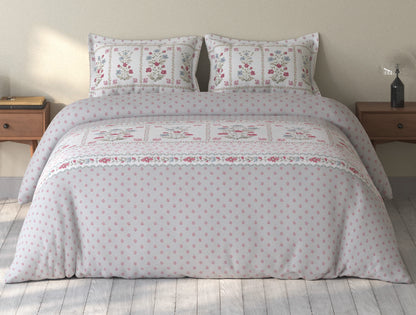 Spaces Rio Grey Floral 100% Cotton Double Bedsheet with 2 Pillow Covers - 90 x 108 Inches