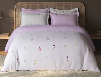 Spaces Sierra Light Pink Floral 100% Hygro Cotton 210 TC Double Quilt - 88 x 106 Inches