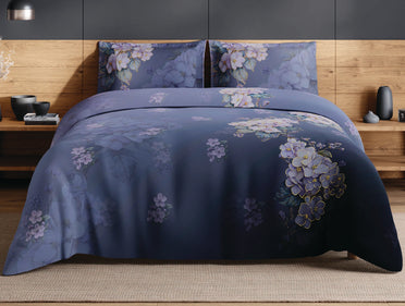 Spaces Avaris Dark Violet Floral 100% Cotton 210 TC Double Bedsheet with 2 Pillow Covers - 108 x 108 Inches