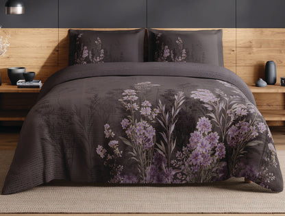 Spaces Avaris Coffee Quartz Floral 100% Cotton 210 TC Double Bedsheet with 2 Pillow Covers - 108 x 108 Inches
