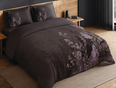 Spaces Avaris Coffee Quartz Floral 100% Cotton 210 TC Double Bedsheet with 2 Pillow Covers - 108 x 108 Inches