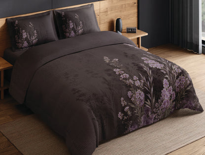 Spaces Avaris Coffee Quartz Floral 100% Cotton 210 TC Double Bedsheet with 2 Pillow Covers - 108 x 108 Inches