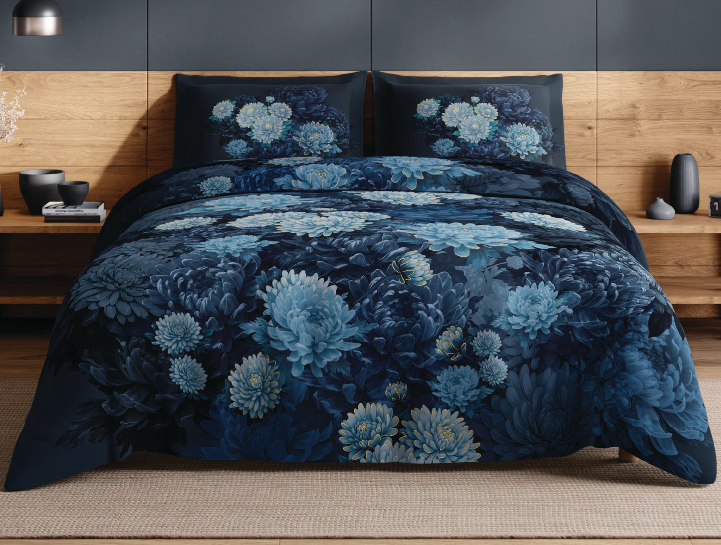 Spaces Avaris Dark Green Floral 100% Cotton 210 TC Double Bedsheet with 2 Pillow Covers - 108 x 108 Inches