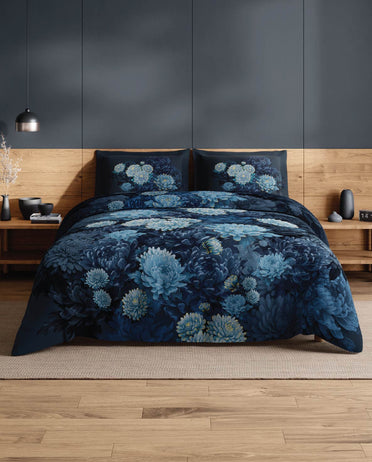 Spaces Avaris Dark Green Floral 100% Cotton 210 TC Double Bedsheet with 2 Pillow Covers - 108 x 108 Inches