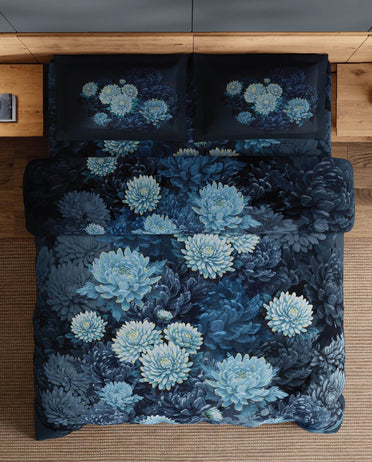 Spaces Avaris Dark Green Floral 100% Cotton 210 TC Double Bedsheet with 2 Pillow Covers - 108 x 108 Inches