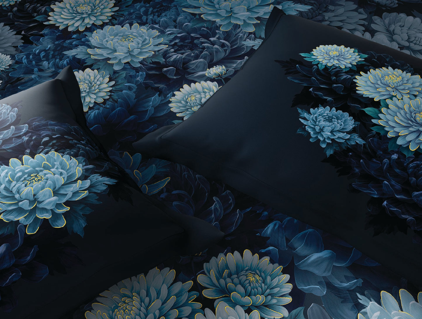 Spaces Avaris Dark Green Floral 100% Cotton 210 TC Double Bedsheet with 2 Pillow Covers - 108 x 108 Inches