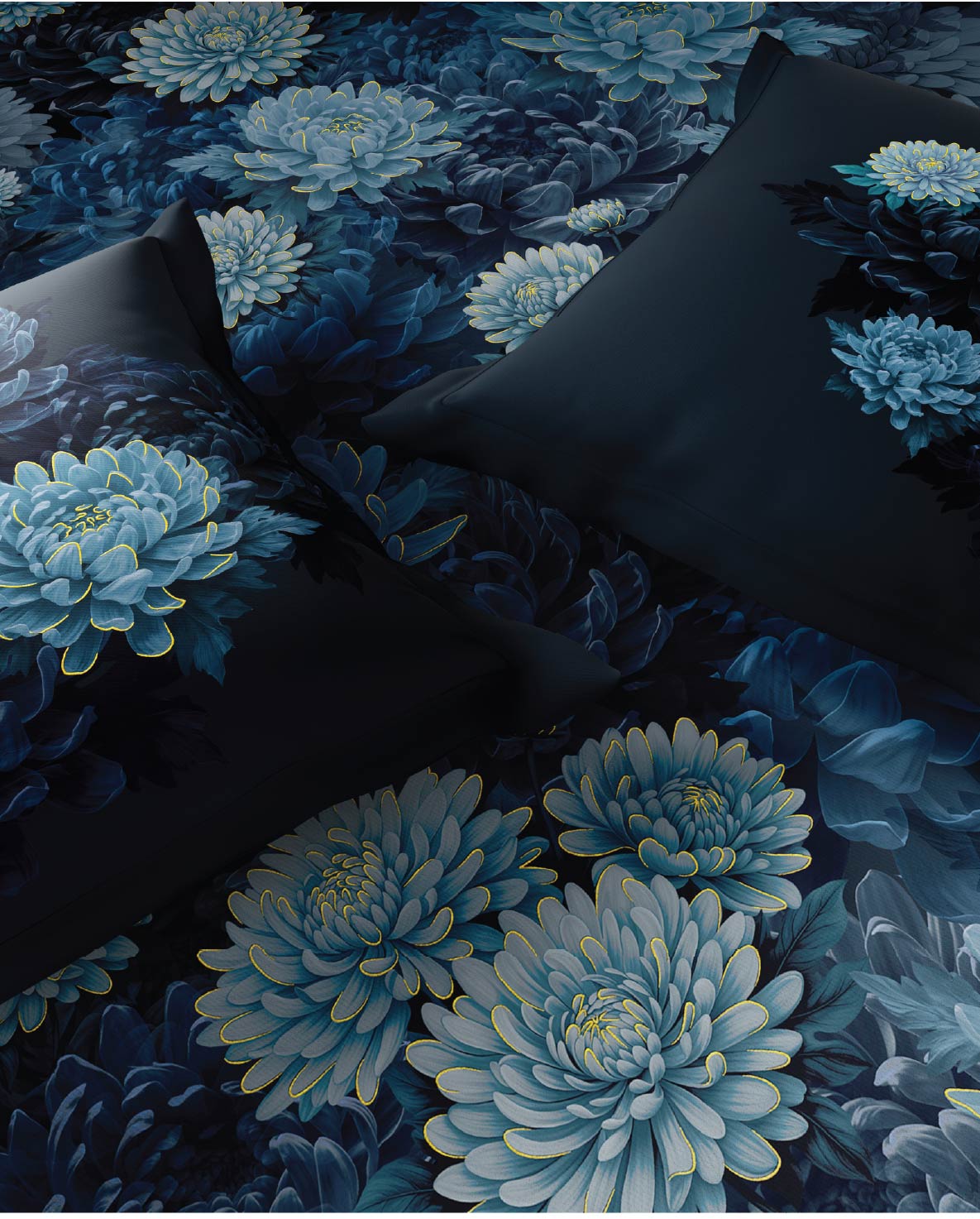 Spaces Avaris Dark Green Floral 100% Cotton 210 TC Double Bedsheet with 2 Pillow Covers - 108 x 108 Inches
