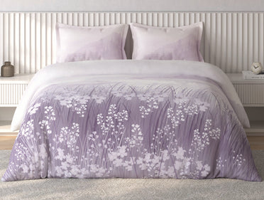Spaces Vortex Light Violet Floral 100% Cotton Crafted Comfort Large Bedsheet with 2 Pillow Covers - 108 x 108 Inches