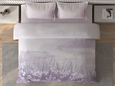 Spaces Vortex Light Violet Floral 100% Cotton Crafted Comfort Large Bedsheet with 2 Pillow Covers - 108 x 108 Inches