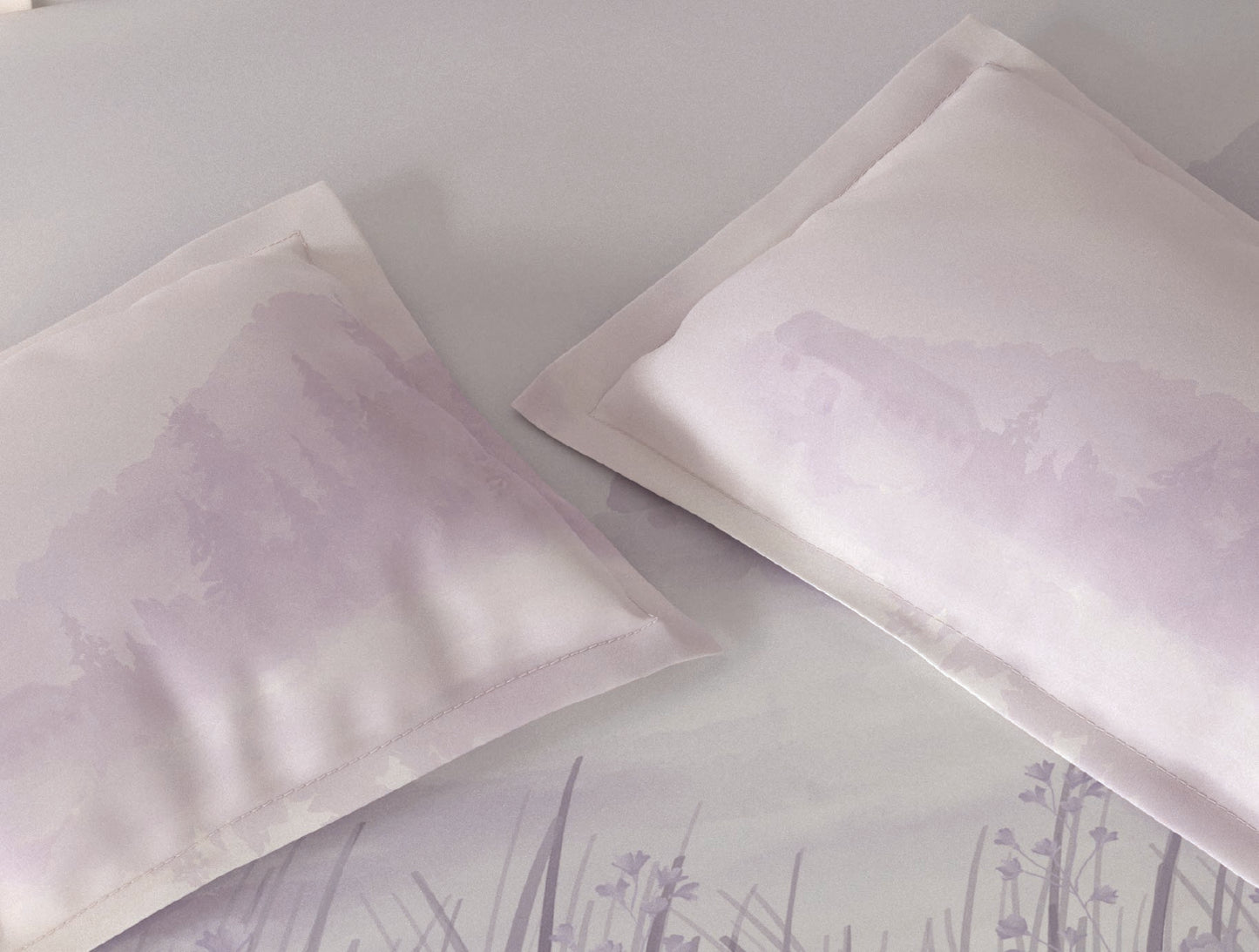 Spaces Vortex Light Violet Floral 100% Cotton Crafted Comfort Large Bedsheet with 2 Pillow Covers - 108 x 108 Inches
