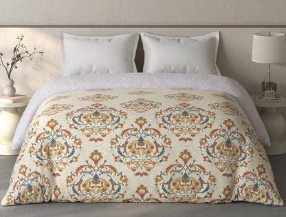 Spaces Fiora Cream Ornate 100% Cotton Double Quilt Blanket - 88 x 106 Inches