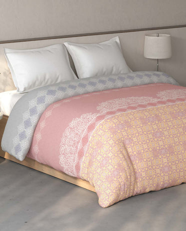 Spaces Fiora Blush Ornate 100% Cotton Double Quilt Blanket - 88 x 106 Inches