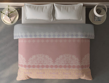 Spaces Fiora Blush Ornate 100% Cotton Double Quilt Blanket - 88 x 106 Inches