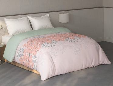 Spaces Fiora Light Pink Floral 100% Cotton Double Quilt Blanket - 88 x 106 Inches