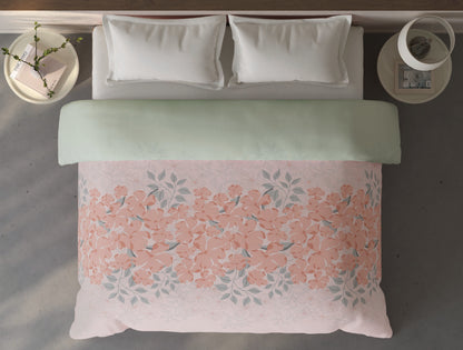 Spaces Fiora Light Pink Floral 100% Cotton Double Quilt Blanket - 88 x 106 Inches