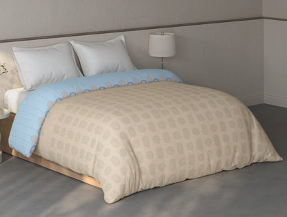 Spaces Fiora Beige Geometric 100% Cotton Double Quilt Blanket - 88 x 106 Inches