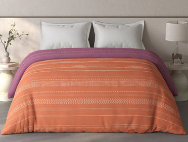 Spaces Fiora Rust Geometric 100% Cotton Double Quilt Blanket - 88 x 106 Inches