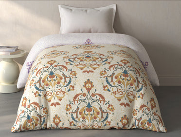 Spaces Fiora Cream Ornate 100% Cotton Single Quilt - 59 x 86 Inches
