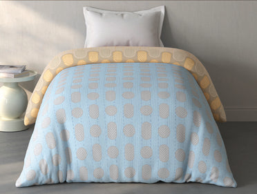 Spaces Fiora Beige Geometric 100% Cotton Single Quilt - 59 x 86 Inches