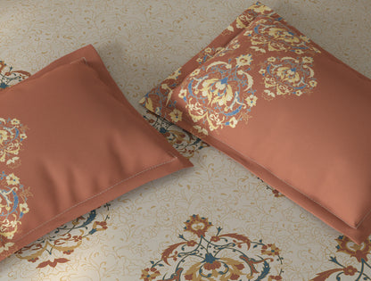 Spaces Fiora Cream Ornate 100% Cotton Bedding Set - 108 x 108 Inches