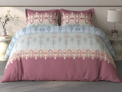 Spaces Fiora Light Blue Ornate 100% Cotton Bedding Set - 108 x 108 Inches